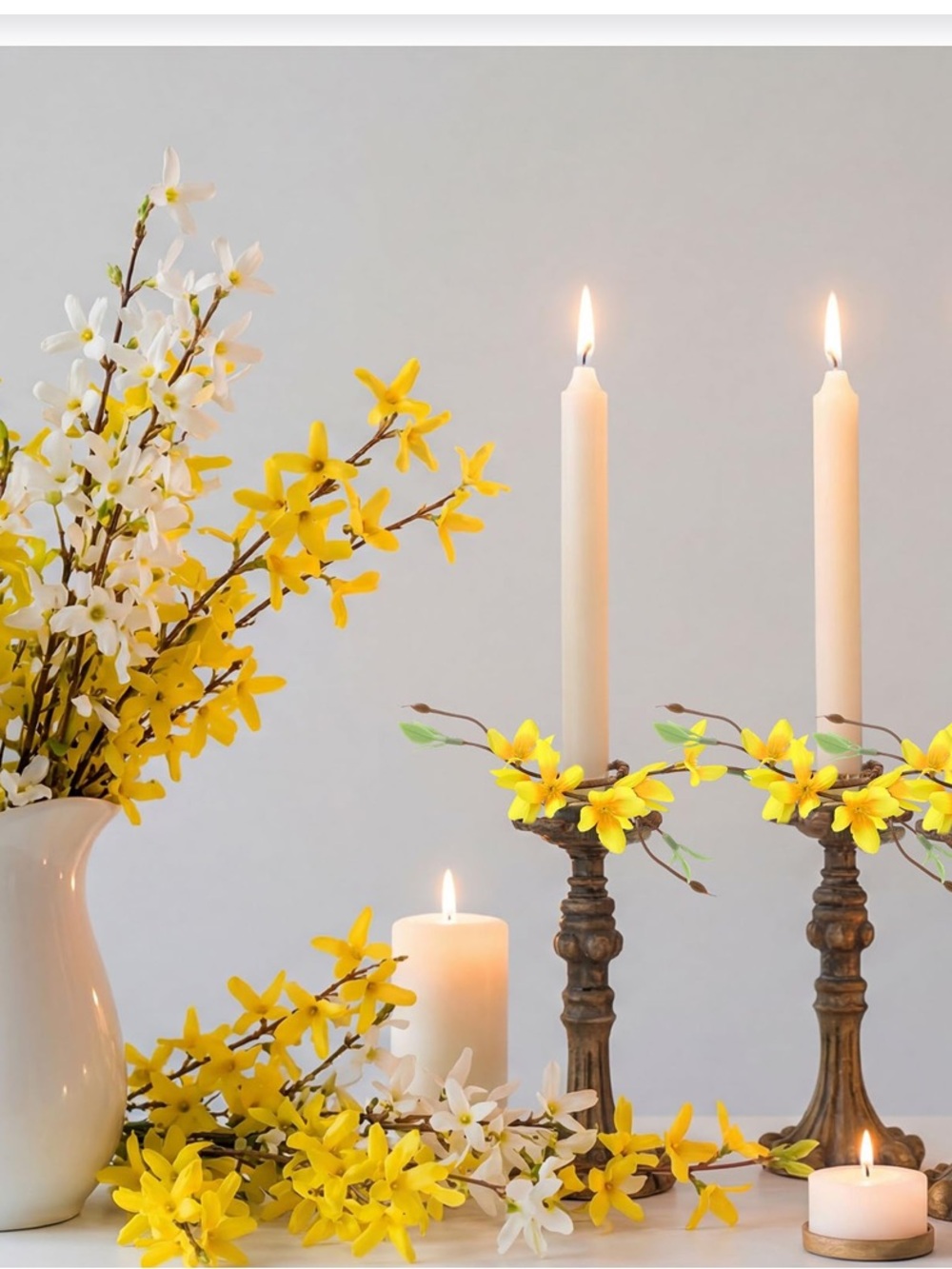 Forcynthia Flower Candle Rings (2-Pack) YELLOW